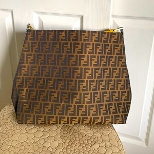 Fendi Zucca Hobo Bag with yellow handle